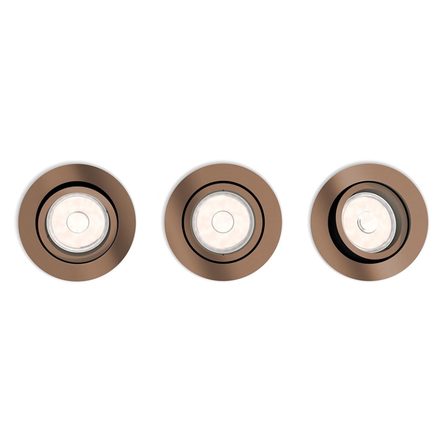 Philips 50393/05/PN - SET 3x Recessed light DONEGAL 1xGU10/5,5W/230V