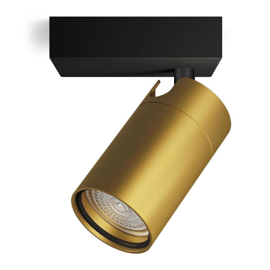 Philips - Bathroom spotlight IDRIS 1xGU10/5W/230V IP44 black/gold