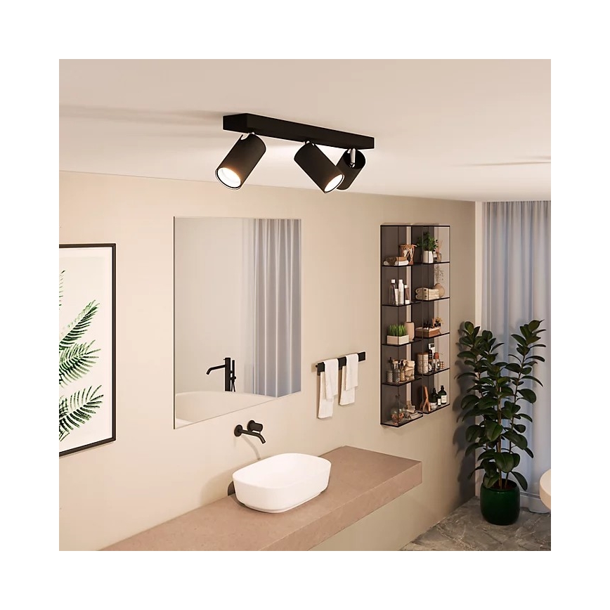 Philips - Bathroom spotlight IDRIS 3xGU10/5W/230V IP44 black