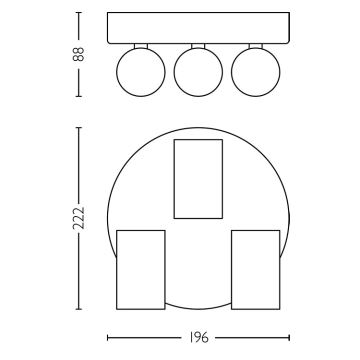 Philips - Bathroom spotlight IDRIS 3xGU10/5W/230V IP44 black