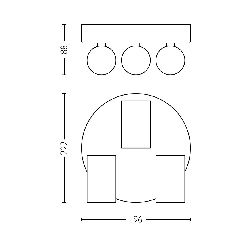 Philips - Bathroom spotlight IDRIS 3xGU10/5W/230V IP44 black