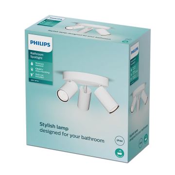 Philips - Bathroom spotlight IDRIS 3xGU10/5W/230V IP44 white