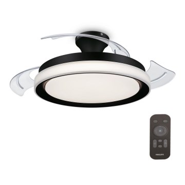 Philips-LED Ceiling light with a fan BLISS LED/35W/230V 5500/4000/2700K black + remote control