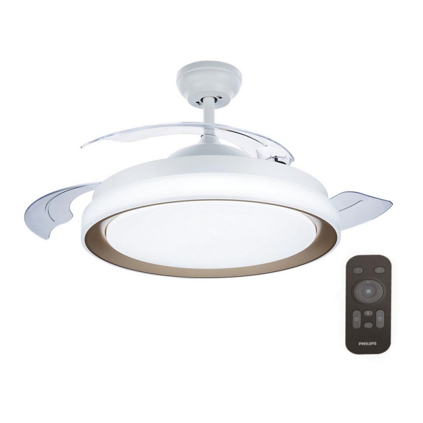 Philips-LED Ceiling light with a fan LED/35W/230V 5500/4000/2700K + remote control gold