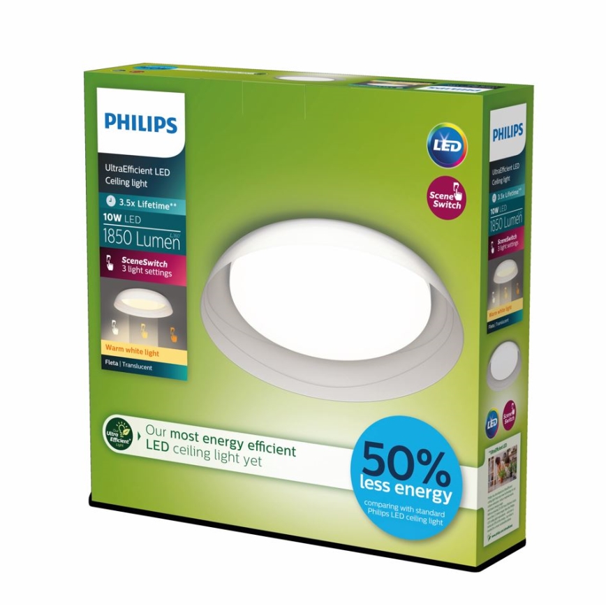 Philips - LED Dimmable ceiling light FLETA LED/10W/230V 2700K clear