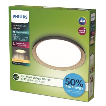 Philips - LED Dimmable ceiling light PEBBLO SCENE SWITCH LED/10W/230V 2700K black