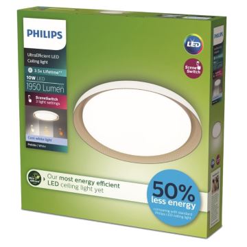 Philips - LED Dimmable ceiling light PEBBLO SCENE SWITCH LED/10W/230V 4000K white