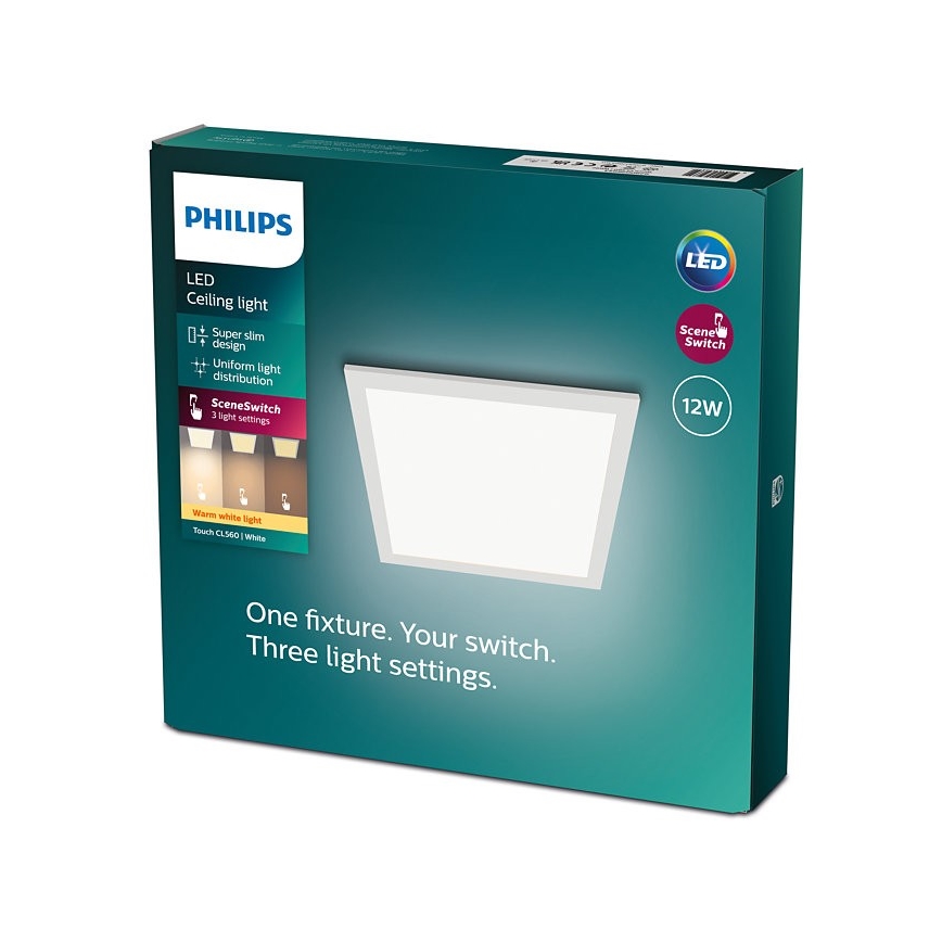 Philips - LED Dimmable ceiling light SCENE SWITCH LED/12W/230V 2700K