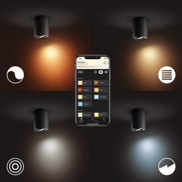 Philips - LED Dimmable spotlight Hue PILLAR 1xGU10/4,2W/230V 2200-6500K + remote control black