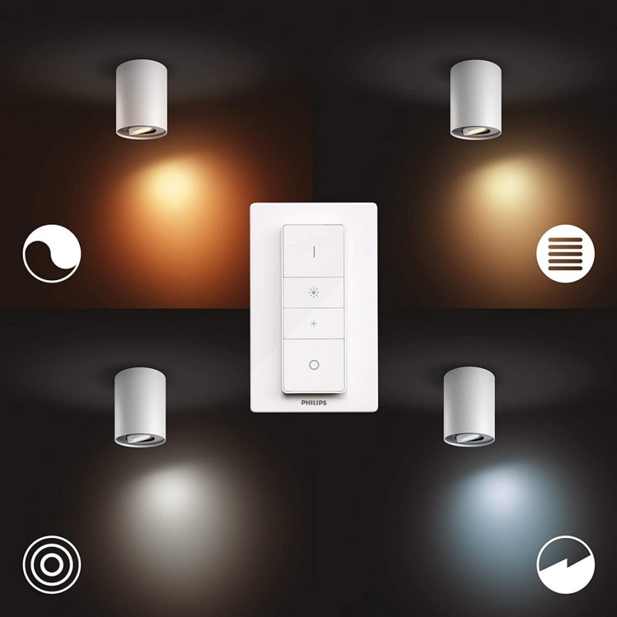 Philips - LED Dimmable spotlight Hue PILLAR 1xGU10/4,2W/230V 2200-6500K + remote control white