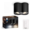 Philips - LED Dimmable spotlight Hue PILLAR 2xGU10/4,2W/230V 2200-6500K + remote control black