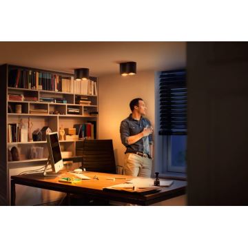 Philips - LED Dimmable spotlight Hue PILLAR 2xGU10/4,2W/230V 2200-6500K + remote control black