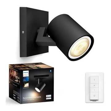 Philips - LED Dimmable spotlight Hue RUNNER 1xGU10/4,2W/230V 2200-6500K + remote control black