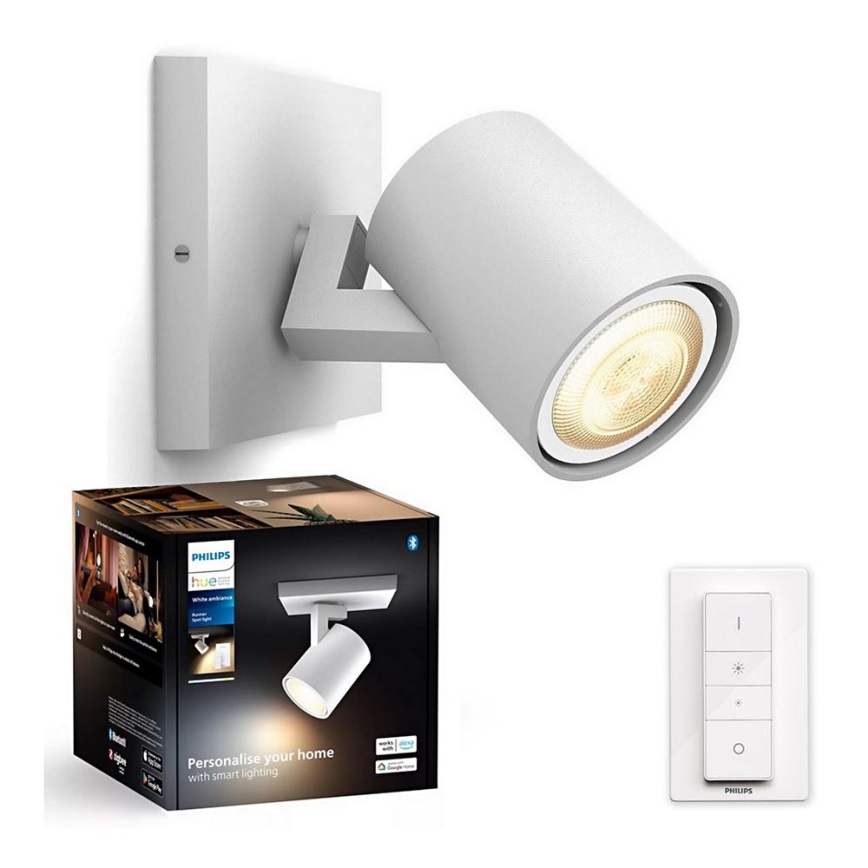 Philips - LED Dimmable spotlight Hue RUNNER 1xGU10/4,2W/230V 2200-6500K + remote control white