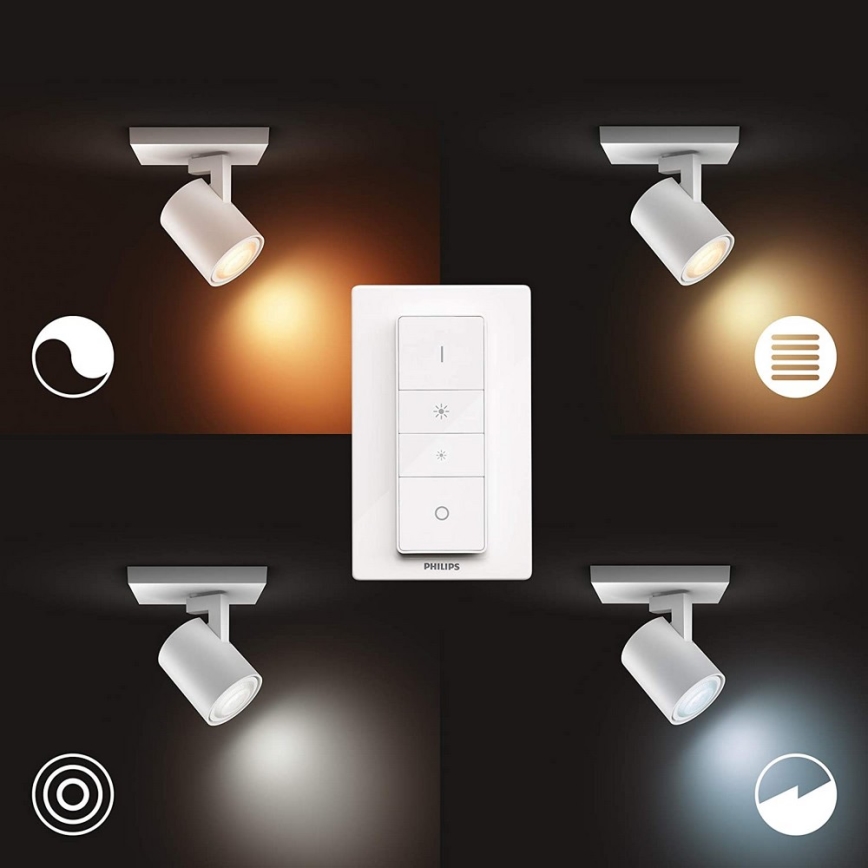 Philips - LED Dimmable spotlight Hue RUNNER 1xGU10/4,2W/230V 2200-6500K + remote control white