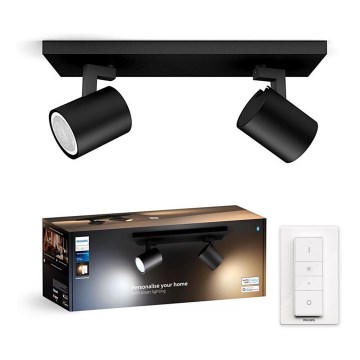 Philips - LED Dimmable spotlight Hue RUNNER 2xGU10/4,2W/230V 2200-6500K + remote control black