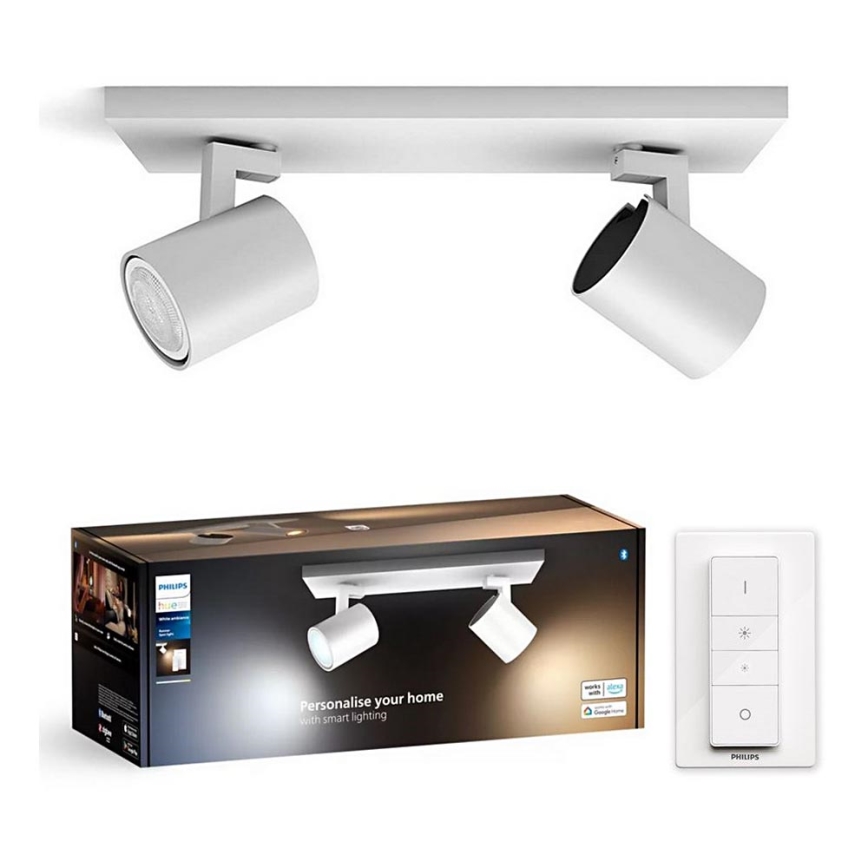 Philips - LED Dimmable spotlight Hue RUNNER 2xGU10/4,2W/230V 2200-6500K + remote control white