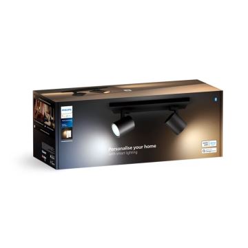 Philips - LED Dimmable spotlight Hue RUNNER 2xGU10/4,2W/230V 2200-6500K + remote control black