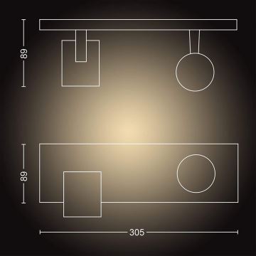 Philips - LED Dimmable spotlight Hue RUNNER 2xGU10/4,2W/230V 2200-6500K + remote control white