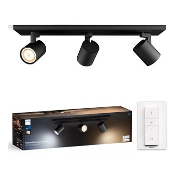 Philips - LED Dimmable spotlight Hue RUNNER 3xGU10/4,2W/230V 2200-6500K + remote control black