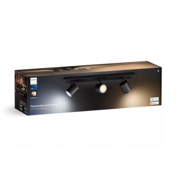 Philips - LED Dimmable spotlight Hue RUNNER 3xGU10/4,2W/230V 2200-6500K + remote control black