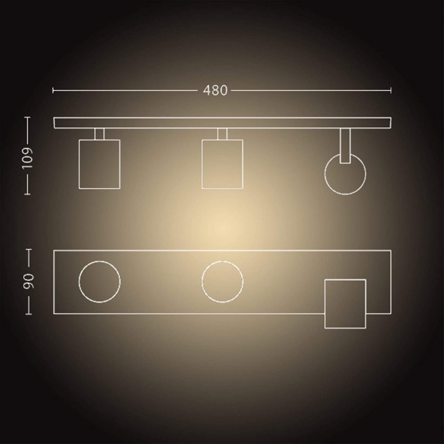 Philips - LED Dimmable spotlight Hue RUNNER 3xGU10/4,2W/230V 2200-6500K + remote control white