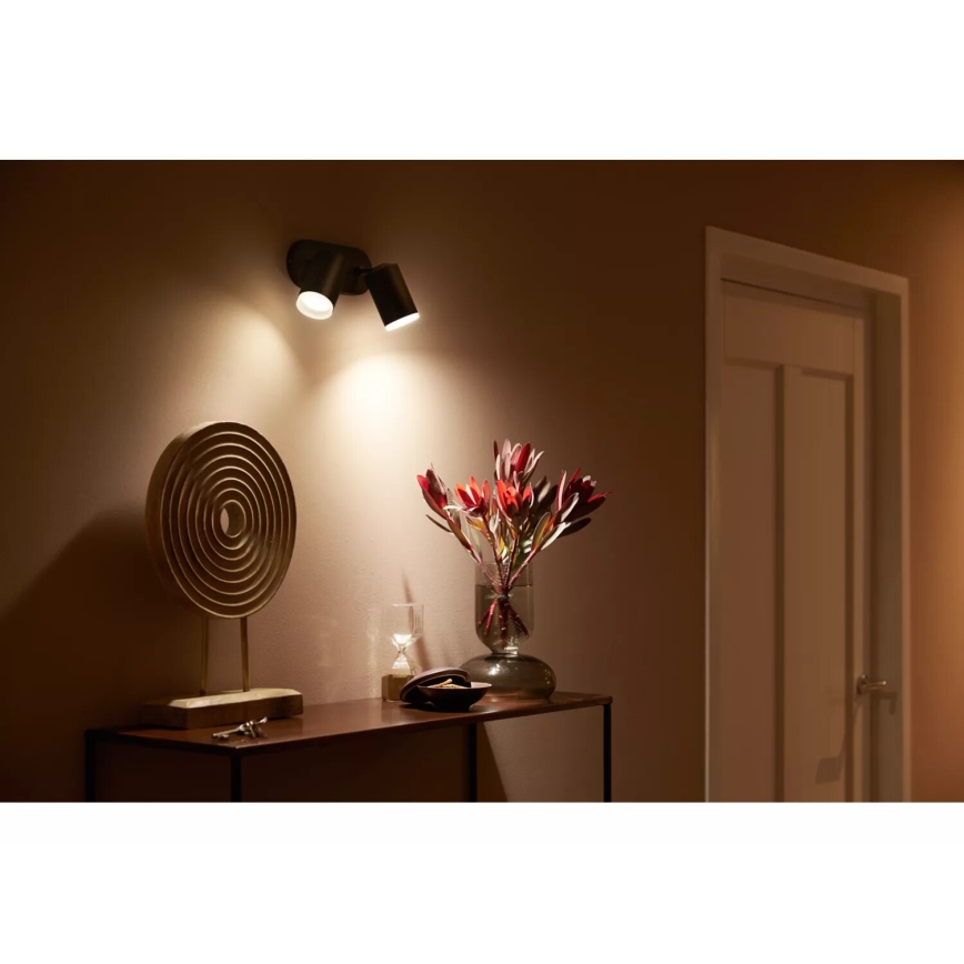 Philips - LED RGBW Dimmable spotlight Hue FUGATO 2xGU10/4,2W/230V 2000-6500K black