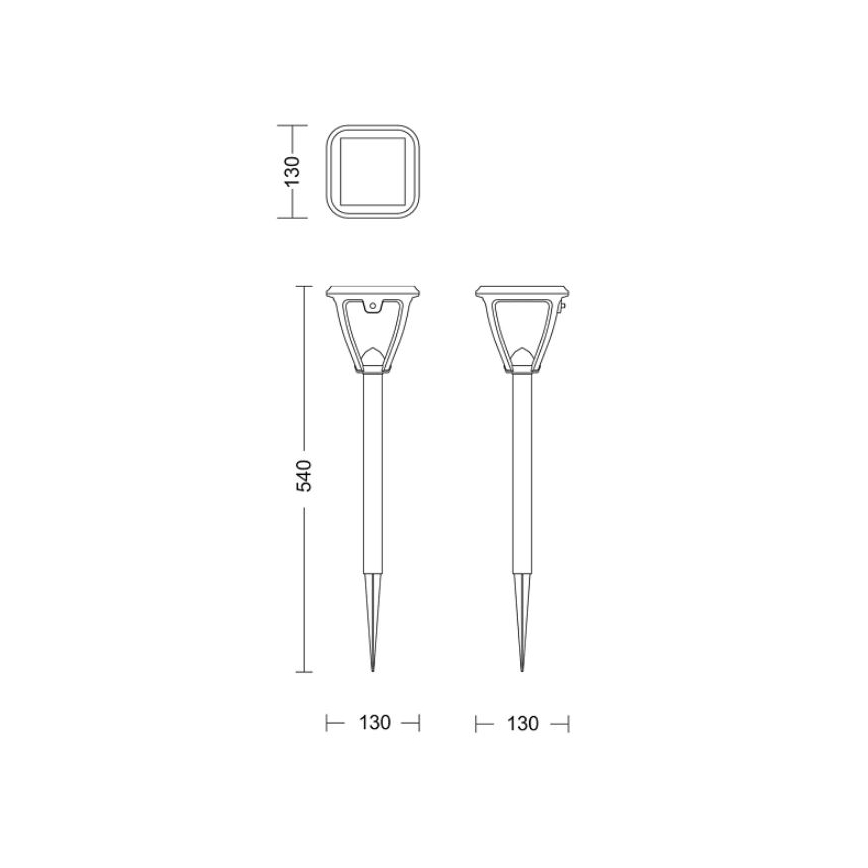 Philips - LED Solar lamp VAPORA LED/1,5W/3,7V IP44