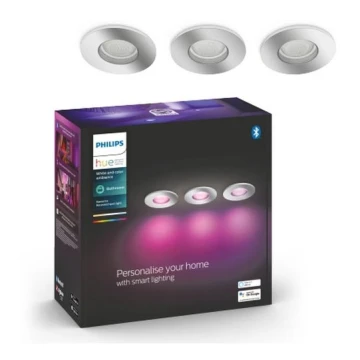 Philips - SET 3xLED RGB Dimmable bathroom light Hue XAMENTO 1xGU10/5,7W/230V IP44 2000-6500K