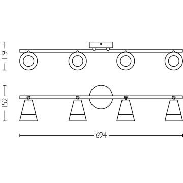 Philips - Spotlight CLEFT 4xGU10/5W/230V