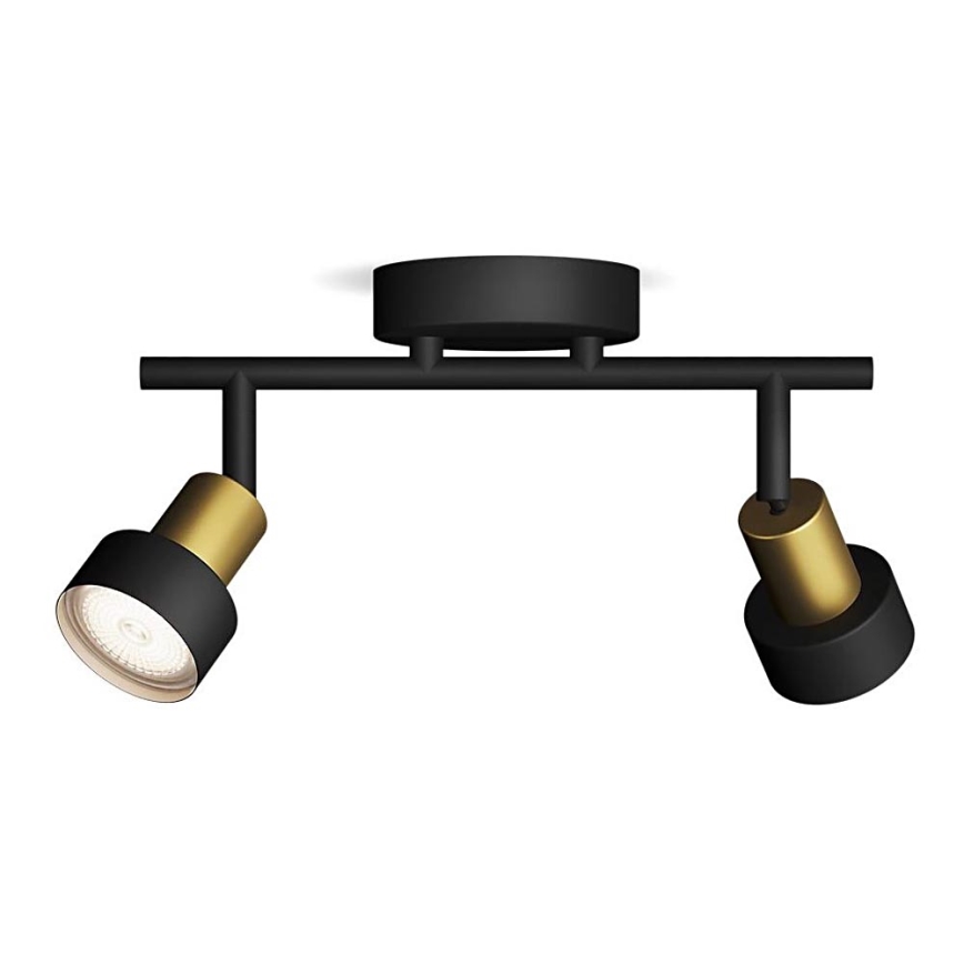 Philips - Spotlight CONDUIT 2xGU10/5W/230V black/brass