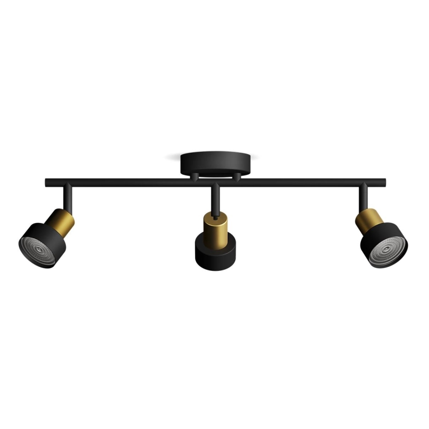 Philips - Spotlight CONDUIT 3xGU10/5W/230V black/brass