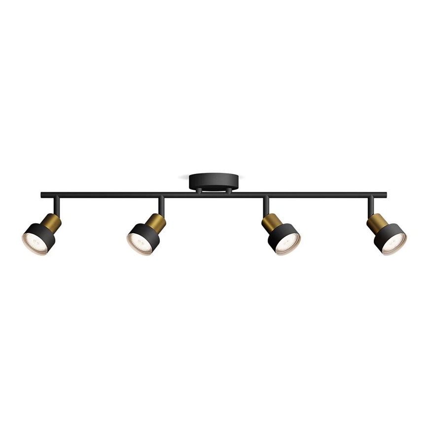 Philips - Spotlight CONDUIT 4xGU10/5W/230V black/brass