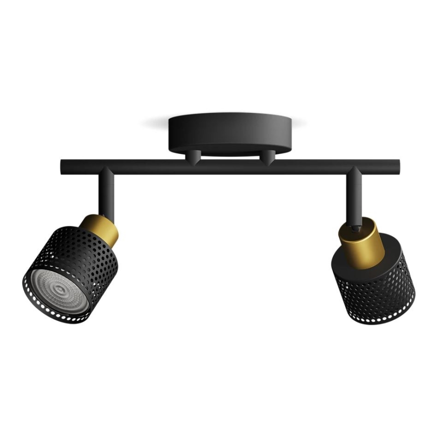 Philips - Spotlight NIALL 2xGU10/5W/230V black/brass