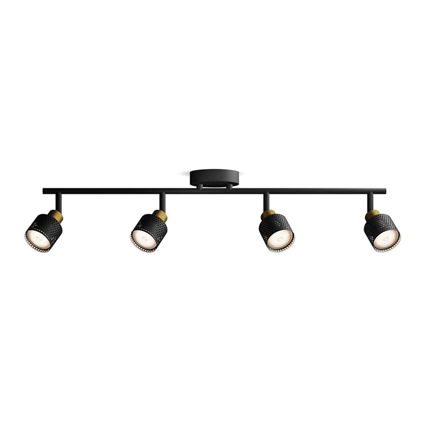 Philips - Spotlight NIALL 4xGU10/5W/230V black/brass