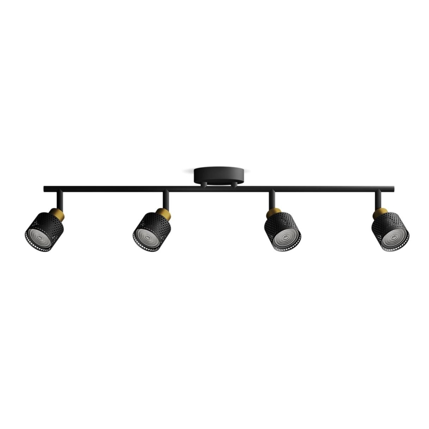 Philips - Spotlight NIALL 4xGU10/5W/230V black/brass