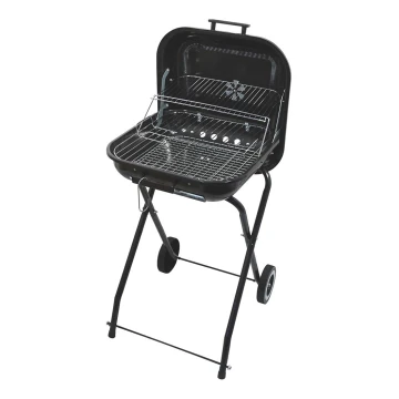 Portable charcoal grill black