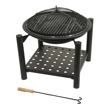 Portable wood campfire with a grate 48 cm