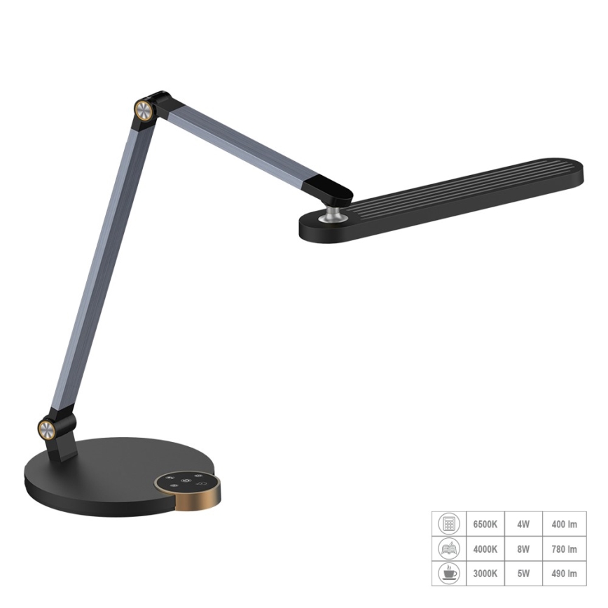 Prezent 31217 - LED Dimmable touch flexible table lamp VIVID LED/10W/230V 3000-6500K