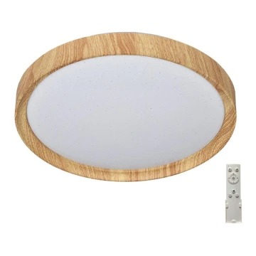 Prezent 71330 - LED Dimmable ceiling light WOODEN LED/33W/230V 3000-6500K + remote control