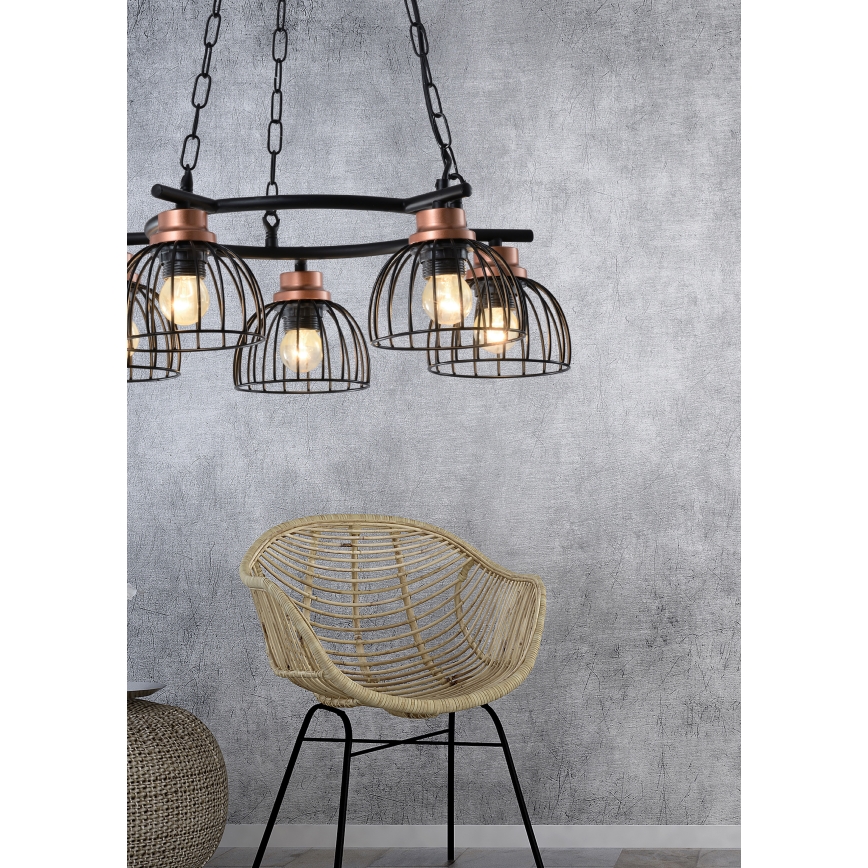 Prezent 75466 - Chandelier on a chain BASKET 5xE27/60W/230V