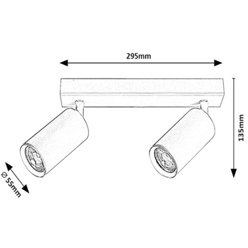 Rabalux - Ceiling spotlight 2xGU10/25W/230V black