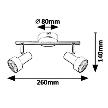 Rabalux - Spotlight 2xGU10/50W/230V