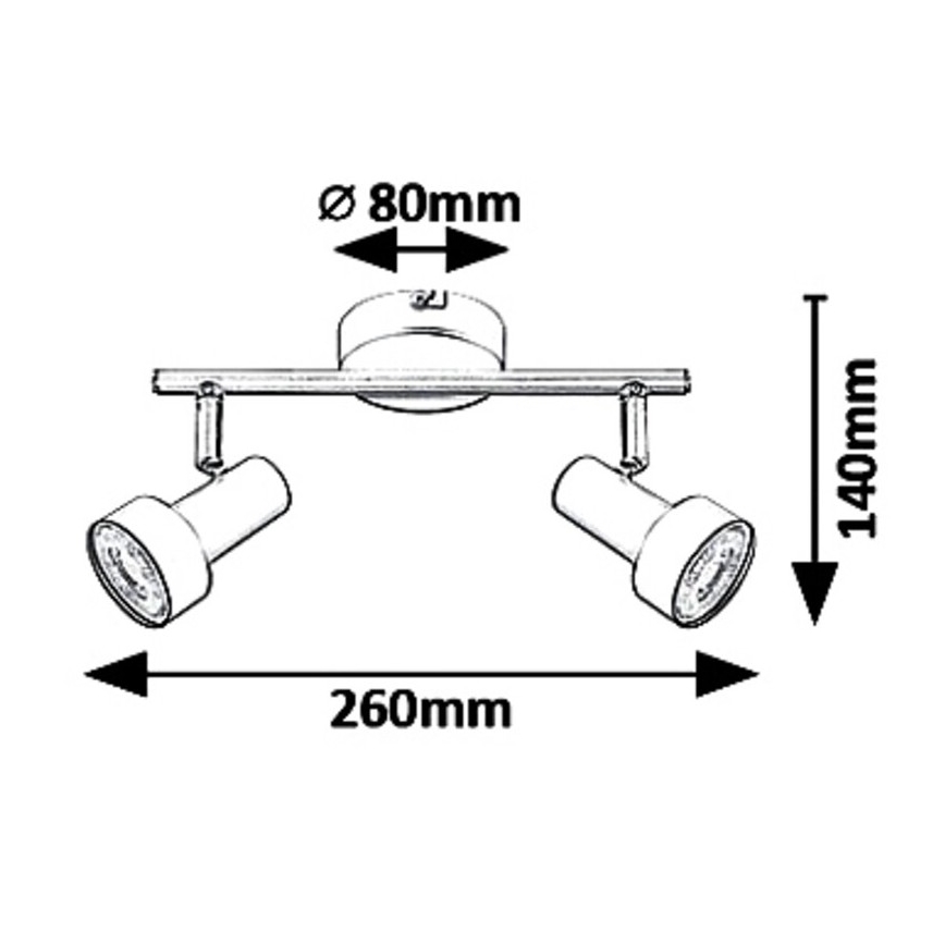 Rabalux - Spotlight 2xGU10/50W/230V