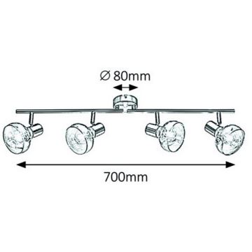 Rabalux 5559 - Spotlight HOLLY 4xE14/40W/230V shiny chrome