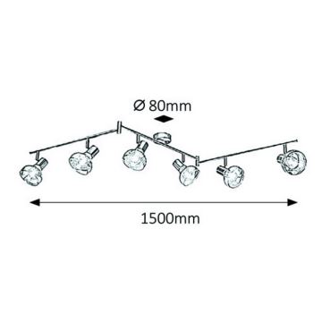 Rabalux 5562 - Spotlight HOLLY 6xE14/40W/230V shiny chrome