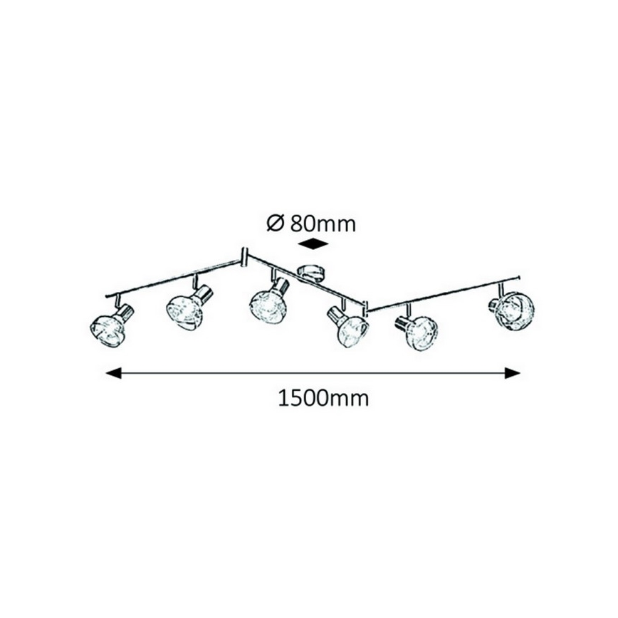 Rabalux 5562 - Spotlight HOLLY 6xE14/40W/230V shiny chrome