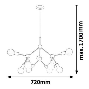 Rabalux - Chandelier on a string 9xE27/40W/230V