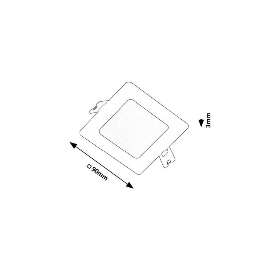 Rabalux - LED Recessed light LED/3W/230V 9x9 cm black