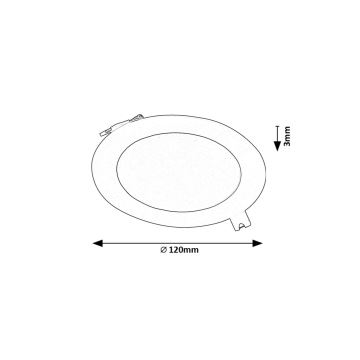 Rabalux - LED Recessed light LED/6W/230V d. 12 cm black